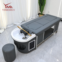 Lit de massage spa aux herbes de style thaïlandais moderne avec chauffage électrique et bac de lavage pour salon de beauté professionnel