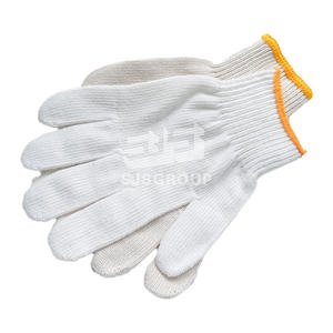 Venta caliente 40g 50g tejido barato seguridad algodón blanco guantes de trabajo algodón tejido guante protector - Product Image 2