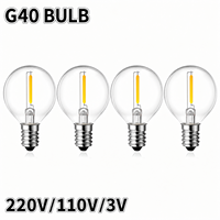 Ampoule à filament LED G40 1W, culot E12, matériau PC, 2700K, blanc chaud doux, pour jardin, 110V 220V 3V, guirlandes lumineuses décoratives