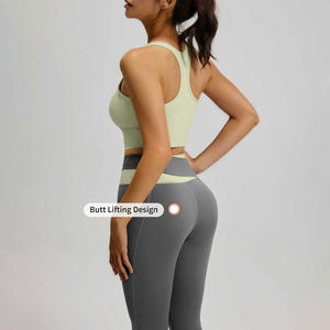 Ensemble de <span class=keywords><strong>yoga</strong></span> et d'entraînement <span class=keywords><strong>pour</strong></span> femme, respirant et à séchage rapide, sans coutures, anti-humidité, 2 pièces (soutien-gorge et leggings) - Product Image 5