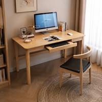 Bureau d'ordinateur en bois massif, table d'écriture simple et moderne pour le bureau à domicile et le salon