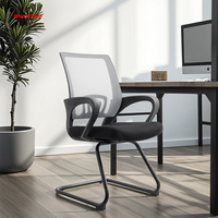 Chaise de visiteur ergonomique moderne en métal avec accoudoirs fixes et design empilable pour la maison, le bureau et les salles de réunion
