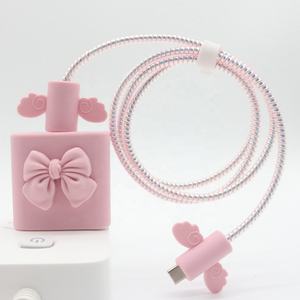 Protecteur de câble en silicone, enrouleur de câble de chargeur USB, économiseur de câble, protecteur de câble USB de téléphone mignon en dessin animé - Product Image 1