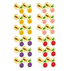 Pendientes de Acero Inoxidable con Baño de Oro de 18K para Niños, Diseño Moderno y Único, con Esmalte y Forma de Animal, OEM/ODM - Product Image 5