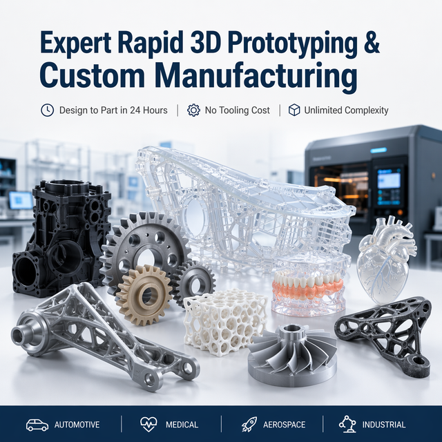 Professional 3D Printing Solutions: Custom SLA SLS Nylon PA12 Prototyping for Automotive Components Based on Customer Drawings