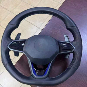 Volant personnalisé adapté pour Volkswagen <span class=keywords><strong>Golf</strong></span> <span class=keywords><strong>R</strong></span> Polo <span class=keywords><strong>4</strong></span> 7 GTI Jetta Tiguan Passat B7 B8 cuir - Product Image 6