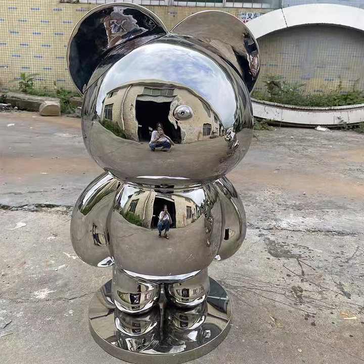Popular Cartoon Bear Sculpture with Mirror-Face Outdoor Square Hotel ...