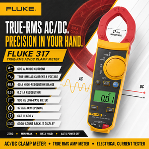 เครื่องทดสอบไฟฟ้าดิจิตอลแบบมืออาชีพ 317 True RMS พร้อมแคลมป์วัดกระแส 600A มัลติมิเตอร์ รับประกัน 1 ปี รุ่น III 600V - Product Image 2