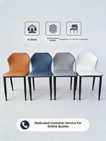 Chaise de salle à manger en cuir confortable et minimaliste, style italien, mobilier de salle à manger de luxe léger