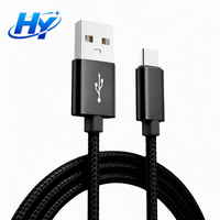 Câble USB-A vers Type-C en nylon tressé avec gaine en PVC, charge rapide, synchronisation de données haute vitesse pour appareils photo et appareils iOS