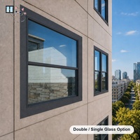 Fenêtre à guillotine simple en aluminium sur mesure, étanche, hermétique, double vitrage, économie d'énergie, directement de l'usine pour hôtel