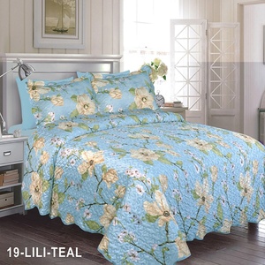 Bán Nóng Sky <span class=keywords><strong>Blue</strong></span> Màu Sắc Thiết Kế Hoa 6 Cái Sợi Nhỏ <span class=keywords><strong>Comforter</strong></span> <span class=keywords><strong>Set</strong></span> Với 4 Pillowcase 1 Tấm Ga Trải Giường - Product Image 1