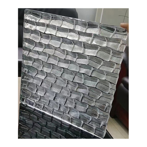 Nhà Máy Tùy Chỉnh Khoan Vuông <span class=keywords><strong>Glass</strong></span> Gạch Treo Mảnh Bức Tường Phân Vùng Kết Cấu Tre Rắn Rõ Ràng Frosted <span class=keywords><strong>Glass</strong></span> Gạch Khối - Product Image 4