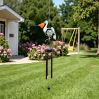 Dekorative solarbetriebene LED-Vogel-Hängeleuchte für Gartenzaun, wasserdichte Tierlaterne, Metall-Windspiel-Licht