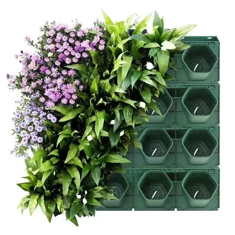 Macetas de pared colgantes para jardín, sistema de pared verde para interiores y exteriores, maceta Vertical para pared verde