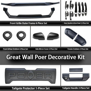Kit de Carrocería Exterior de ABS y Embellecedor de Parachoques con Rejilla, de Fácil Instalación para GWM Poer Pickup Comercial/Pasajeros/Todoterreno - Product Image 3