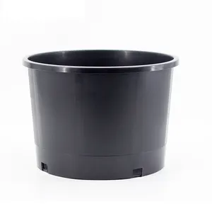 Berçário de plástico preto, venda quente pp2 10 50 25 galão aquaponia potes de mudas plower potes