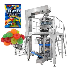 Vffs-máquina de embalaje de gomitas, multicabezal, automática, para pesar dulces pequeños