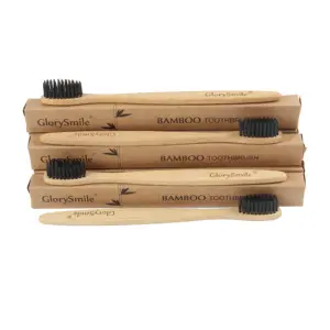 OEM ODM spazzolino da denti Set di spazzolini da denti in bambù naturale setola morbida denti al carbone spazzolini da denti ecologici in bambù igiene orale dentale