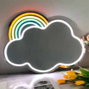 43*32 ס "מ קשת ענן מראה ניאון סמל קיר צבעוני חמוד סימן לקישוט החדר מופעל על ידי usb - Product Image 5