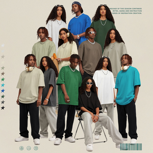 <span class=keywords><strong>T</strong></span>-Shirt da uomo all'ingrosso 425G in cotone 100% di alta qualità da uomo in bianco <span class=keywords><strong>T</strong></span>-Shirt oversize con stampa di magliette personalizzate - Product Image 2