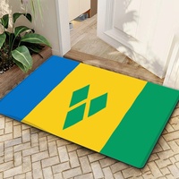 Tapis de sol rectangulaire en caoutchouc avec drapeau de Saint-Vincent-et-les Grenadines, paillasson antidérapant 40x60cm pour la décoration d'entrée de cuisine
