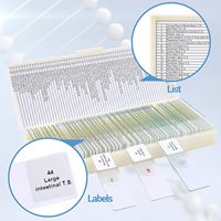 Ensemble de Lames Microscopiques Préparées de Qualité Professionnelle pour l'Enseignement des Sciences Biologiques de Base et les Étudiants, avec Boîte en Plastique
