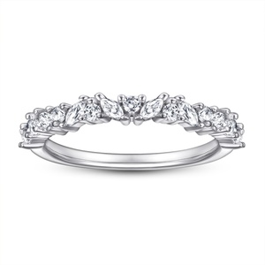 Bague éternelle Sun Star en argent sterling 925 rhodié, certifiée CMA, avec pierre en zircon taille marquise, pour femme, pour mariage ou soirée - Product Image 5