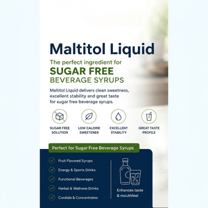 Sirop de maltitol 75/55 de qualité alimentaire, édulcorant raffiné de haute qualité, polyol pour les boissons sans sucre, sirops solubles dans l'eau - Product Image 1