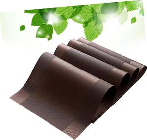 4 or 6 Pcs Per Pack Dinning <b>Table</b> Tableware <b>Place</b> <b>Mats</b> Oil-proof Heat Resistant Wipeable Waterproof Vinyl Woven PVC Placemat - Product Image 5