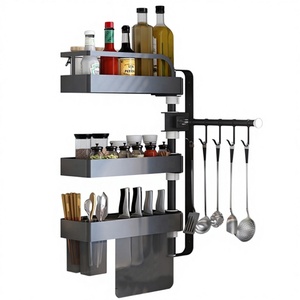 Étagère de <span class=keywords><strong>cuisine</strong></span> murale à 3 niveaux Chaozhou City, support rotatif multifonctionnel à 360 degrés pour épices - Product Image 1