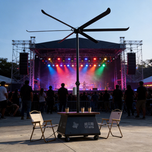 Ventilateur sur pied VFans, mobile et fixe, 220V/200V, grandes pales à angle réglable, vent puissant, silencieux, étanche, pour festivals de musique en extérieur - Product Image 1