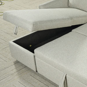 Nordic Modern Design Convertible Sleeper Sofá-cama Tecido de linho Multi-Functional <span class=keywords><strong>Corner</strong></span> Storage Unit for Bedroom - Product Image 4