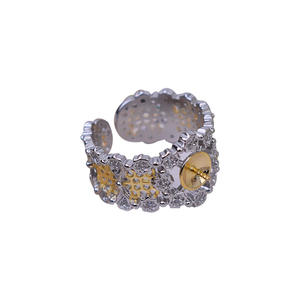 ตัวเรือนแหวนเงินแท้ S925 สไตล์ยุโรปอเมริกันแบบเปิด ดีไซน์หรูหราแบบพระราชวัง สำหรับใส่ไข่มุกขนาด 7-8 มม. แบบ DIY - Product Image 5