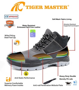 Scarpe Antinfortunistiche da Uomo CE S3 FO SR in Pelle Nera con Punta in Acciaio, Antiperforazione, Antistatiche, Resistenti <span class=keywords><strong>a</strong></span> Olio e Acqua, Suola Antiscivolo in PU - Product Image 5