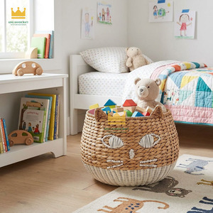 Animal-Themed Wicker Clothing Organizer <b>Storage</b> <b>Baskets</b> Multifunction For Kids Bedroom <b>Toy</b> Organizer Cheap Price - Product Image 4