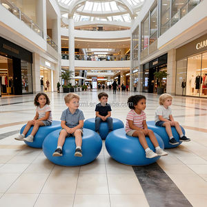 Banc de repos public durable en fibre de verre de forme galet moderne pour centres commerciaux et parcs - Product Image 6