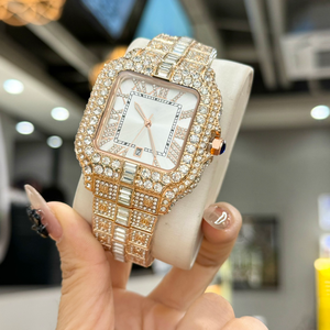 Vente en gros haut de gamme 2025 dernier modèle Moissanite Zircon plein diamant or entièrement automatique montre mécanique montre avec logo personnalisé - Product Image 5