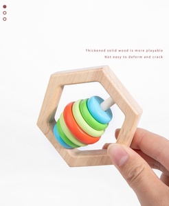 ของเล่นเขย่ามือไม้สำหรับเด็กทารก ลดราคาพิเศษ ช่วยปลอบประโลม บรรเทาอาการคันเหงือก ฝึกการกัดและจับ เหมาะสำหรับเป็นของขวัญ - Product Image 5