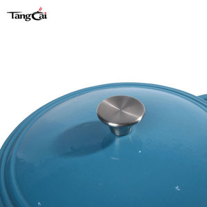 Juego de Utensilios de Cocina de Hierro Fundido Esmaltado, <span class=keywords><strong>Olla</strong></span> Grande y <span class=keywords><strong>Caldero</strong></span> con Apariencia Metálica Duradera y Delicada para Cocinar - Product Image 5