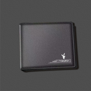 Tingrui <b>Men's</b> <b>Wallet</b> Short Business Card Holder Multi-Card Slot Solid Color Everyday Use Spring 2024 - Product Image 1