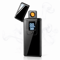 Briquet USB rechargeable de style moderne avec écrans d'affichage, vente en gros d'usine
