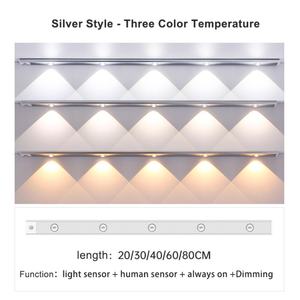 Lampe de placard sans fil rechargeable à détecteur de mouvement, éclairage sous armoire avec lampe de placard lumineuse en aluminium - Product Image 6