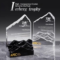 Trophée en verre cristal Climb Summit, médaille créative pour conférence annuelle, thème montagne, personnalisable, gravure gratuite, YunQi
