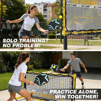 Filet d'entraînement de pickleball 2 en 1, rebondisseur portable avec cible et roues pour la pratique multisports (tennis, etc.)