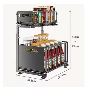 2 tầng mở rộng dưới bồn rửa nhà bếp tủ Tủ kéo ra ngăn kéo lưu trữ tủ tổ chức dính gia vị lưu trữ giá - Product Image 6