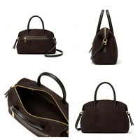 Luxuriöse Maßanfertigung Handtasche mit Abnehmbarem Riemen Reißverschluss Vintage Wasserdicht Minimalistisches Pompon-Design mit Griffen