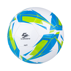 Ballon de football CJ Sports Design bleu jaune en PVC durable pour tous les âges Matchs d'entraînement de loisirs Cuir cousu à la machine du Vietnam - Product Image 3