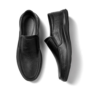 Nouvelles chaussures en cuir véritable pour hommes, printemps |   Chaussures décontractées tendance à enfiler en cuir |   Chaussures décontractées tendance - Product Image 1