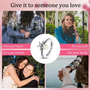 Tự làm nhẫn Series-Đom Đóm bạc trang sức cưới nó gốc xương đòn Hoa Vòng lấp lánh cho phụ nữ - Product Image 3